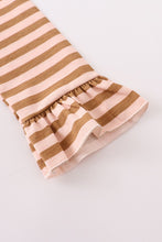 Load image into Gallery viewer, Floral Ruffle Pink Stripe Dress
