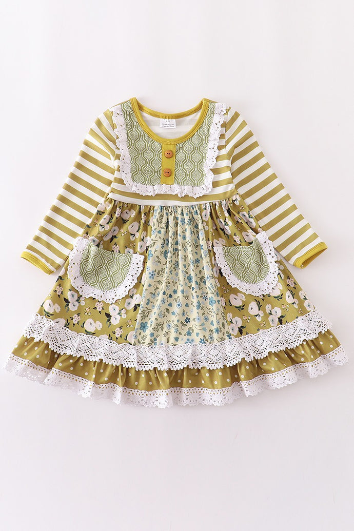 Mustard Floral Dress