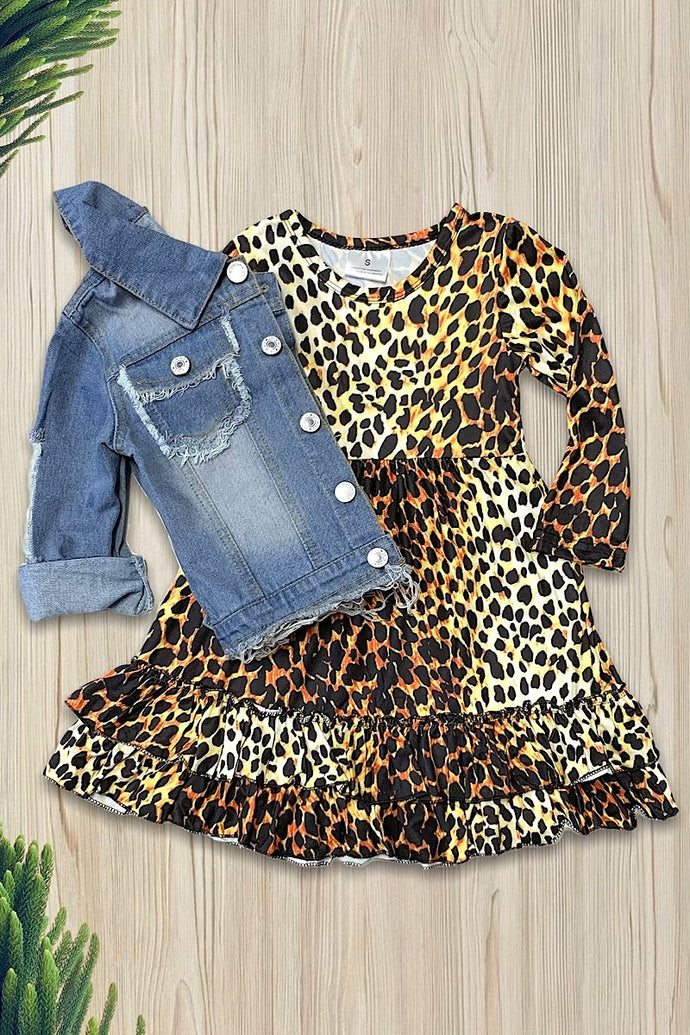 Cheetah Ruffle Bottom Dress