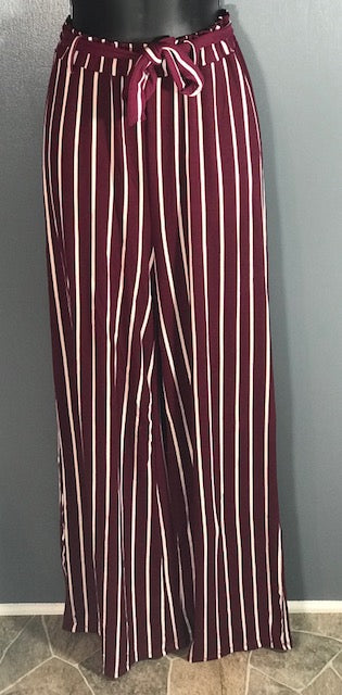 Burgundy Wide-Leg Pants