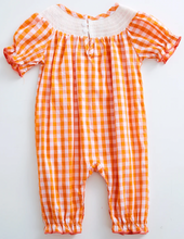 Load image into Gallery viewer, Fall Pumpkin Truck Smock Romper
