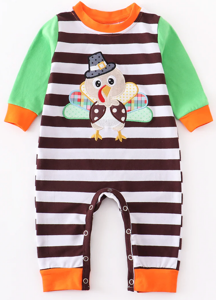 Turkey Stripe Romper