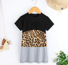 Load image into Gallery viewer, Leopard Black Short Sleeve Dress
