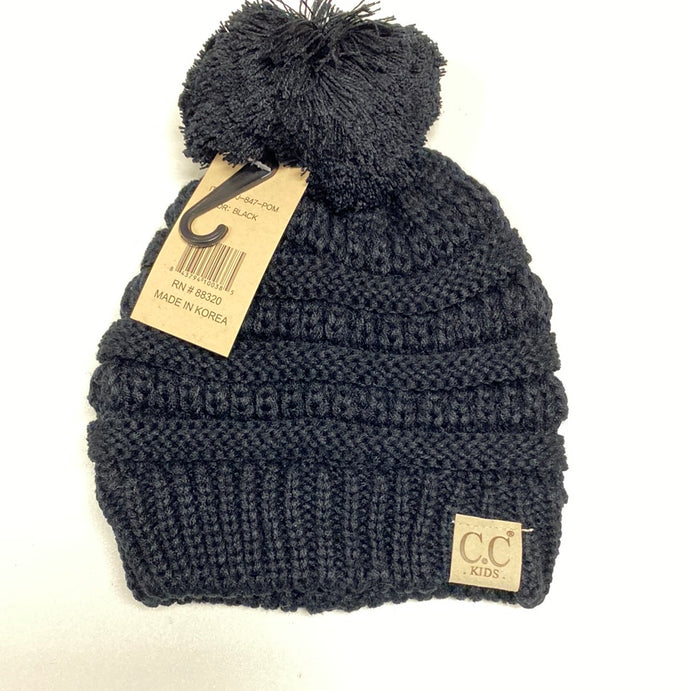 Solid Pom CC Beanie