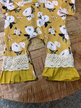 Load image into Gallery viewer, Mustard Floral Lace Romper
