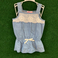 Load image into Gallery viewer, Sleeveless light denim/navy set
