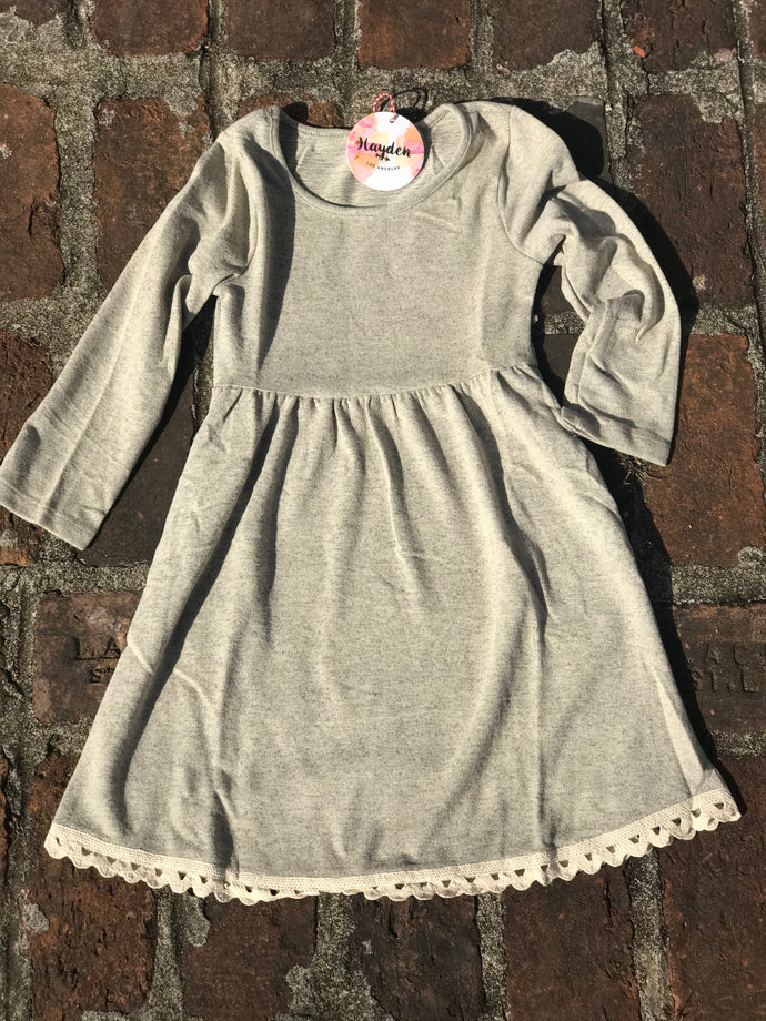 Pocket Lace Oatmeal Dress