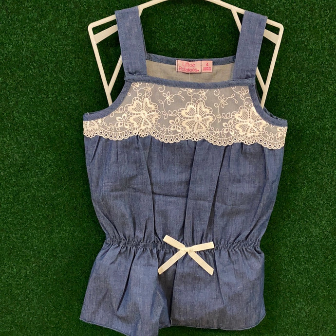 Sleeveless Denim/Pink Set