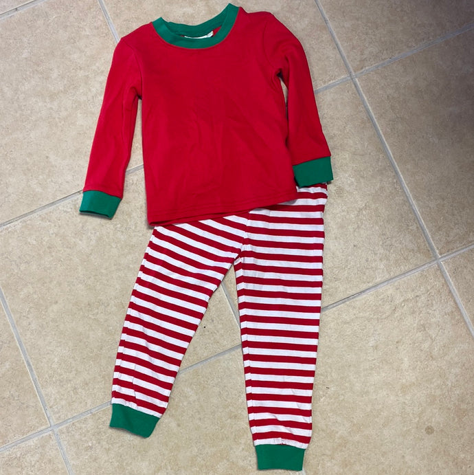 Red Stripe Green Trim Pjs