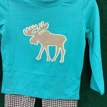 Load image into Gallery viewer, Teal Moose Plaid Brown Set
