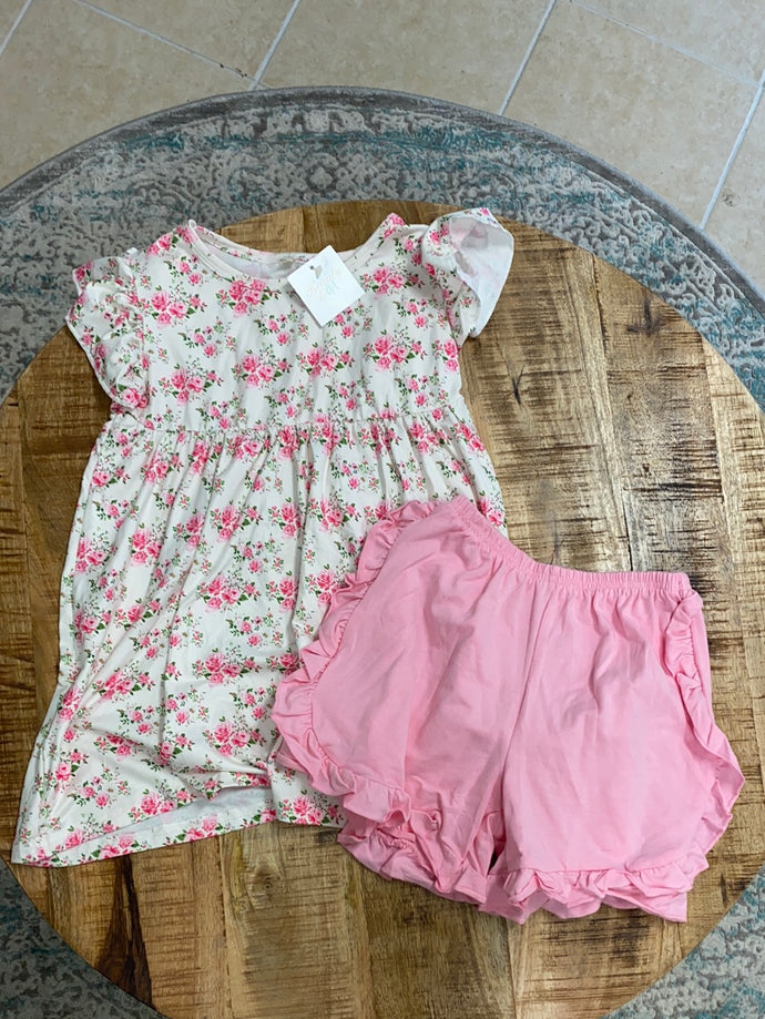 Pink Flower Tunic Set