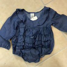 Load image into Gallery viewer, Denim Blue Ruffle Onesie
