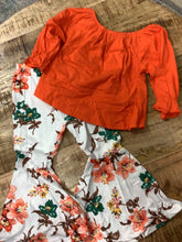 Load image into Gallery viewer, Orange Floral Bell Pants Set
