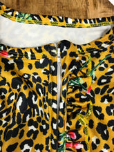 Load image into Gallery viewer, Mustard Animal Print Baby Bodysuit w/double zipper
