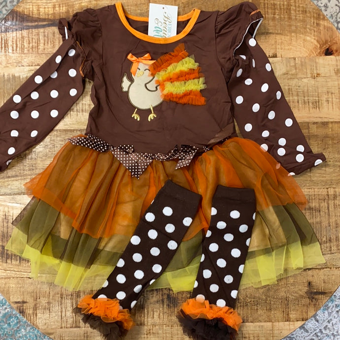 Turkey Polka Dot Set w/leg warmers