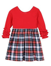 Load image into Gallery viewer, Plaid Red Sleeve Dress
