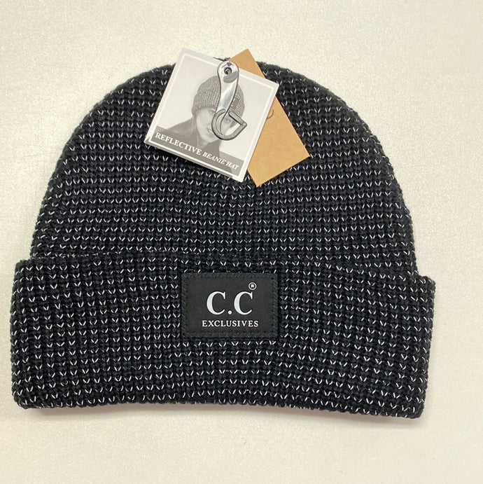 Unisex Reflective Solid C.C. Beanie