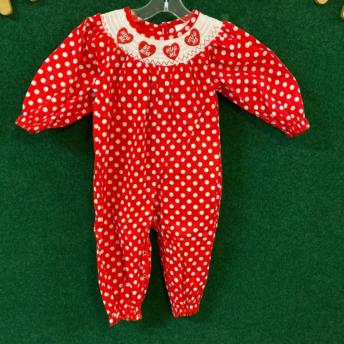 Heart Red Smock Romper